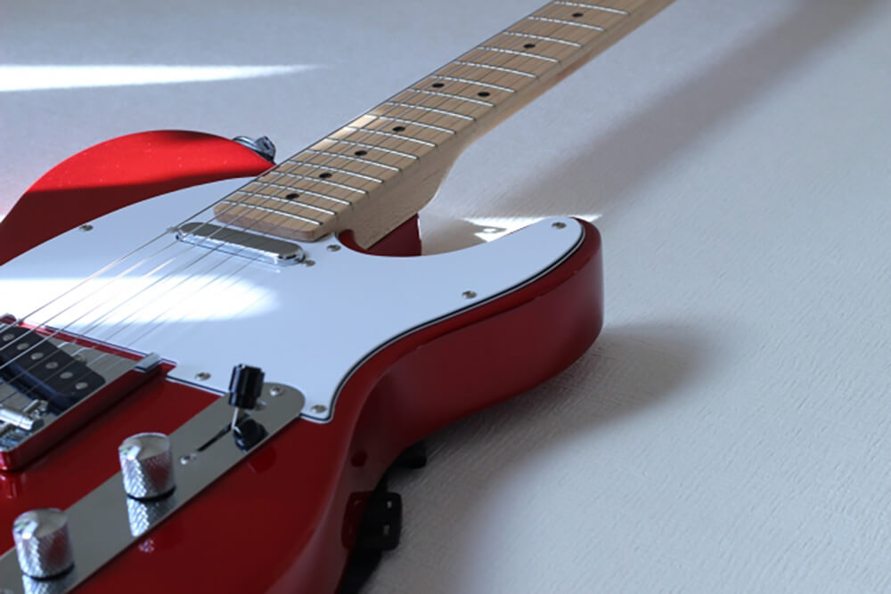 横たわるテレキャスター